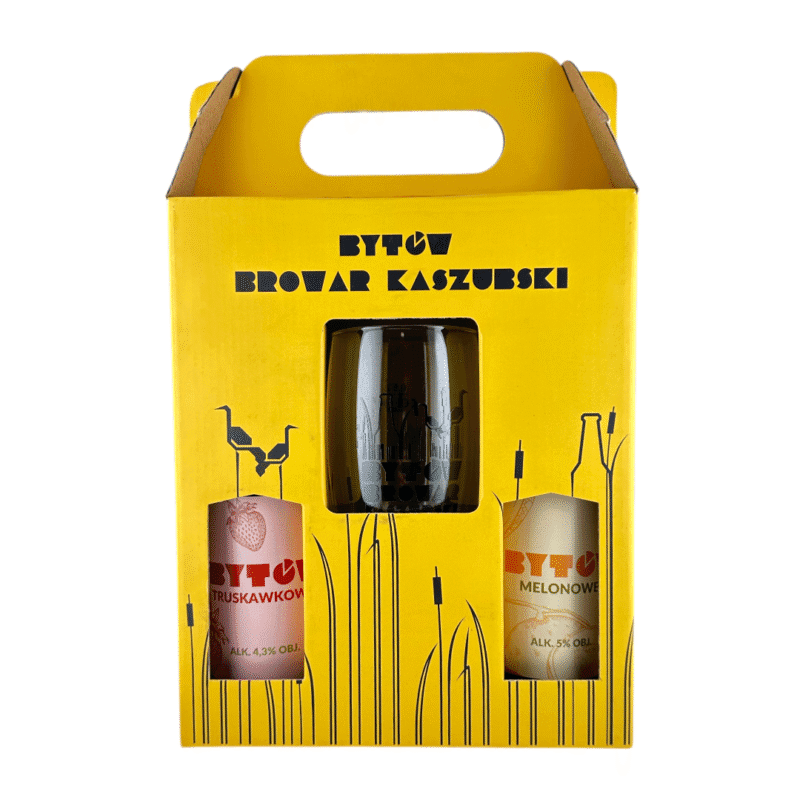 Browar Bytów – Owocowy Zestaw Prezentowy (2 x 500 ml + szklanka)