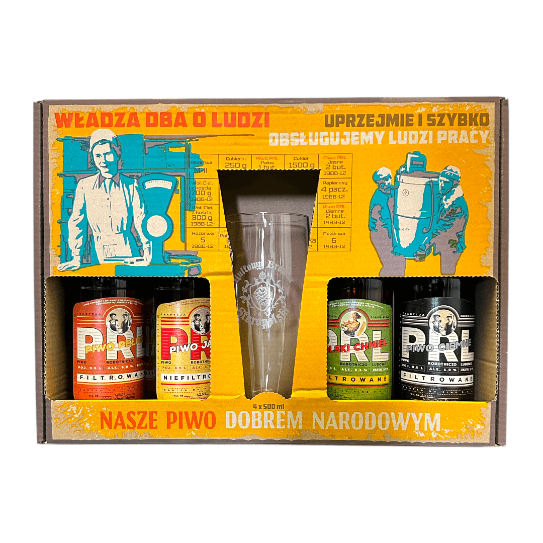 Zestaw Prezentowy PRL: Nostalgiczna Podróż w Czasie (4x500 +szklanka)