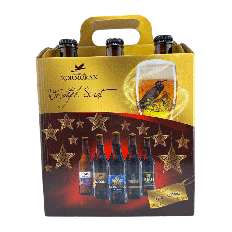 Zestaw Prezentowy Browaru Kormoran – 5 wyjątkowych piw + firmowa szklanka