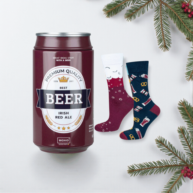 Świąteczna Piwna Puszka – Skarpety Prezentowe 