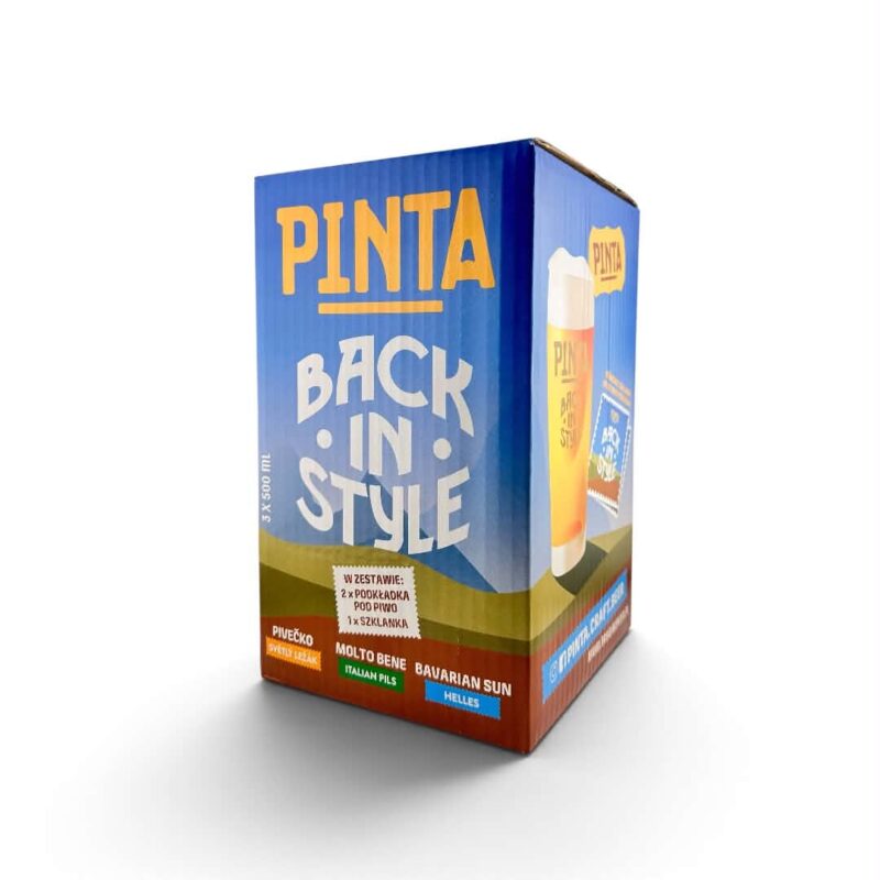 Zestaw Piw Pinta - Zestaw 3 Piw 500 ml + Szklanka + 2 Podkładki