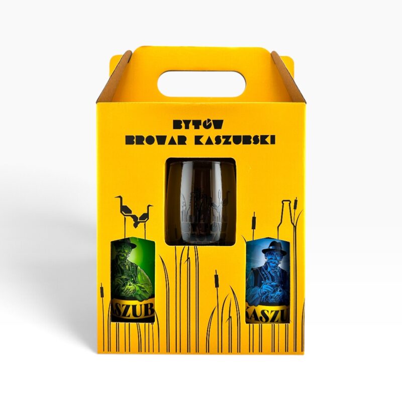 Bytów - Zestaw Kaszub Lager + Kaszub Pszeniczny ze Szklanką Zestaw Piw 2 x 500ml Butelka Bezzwrotna