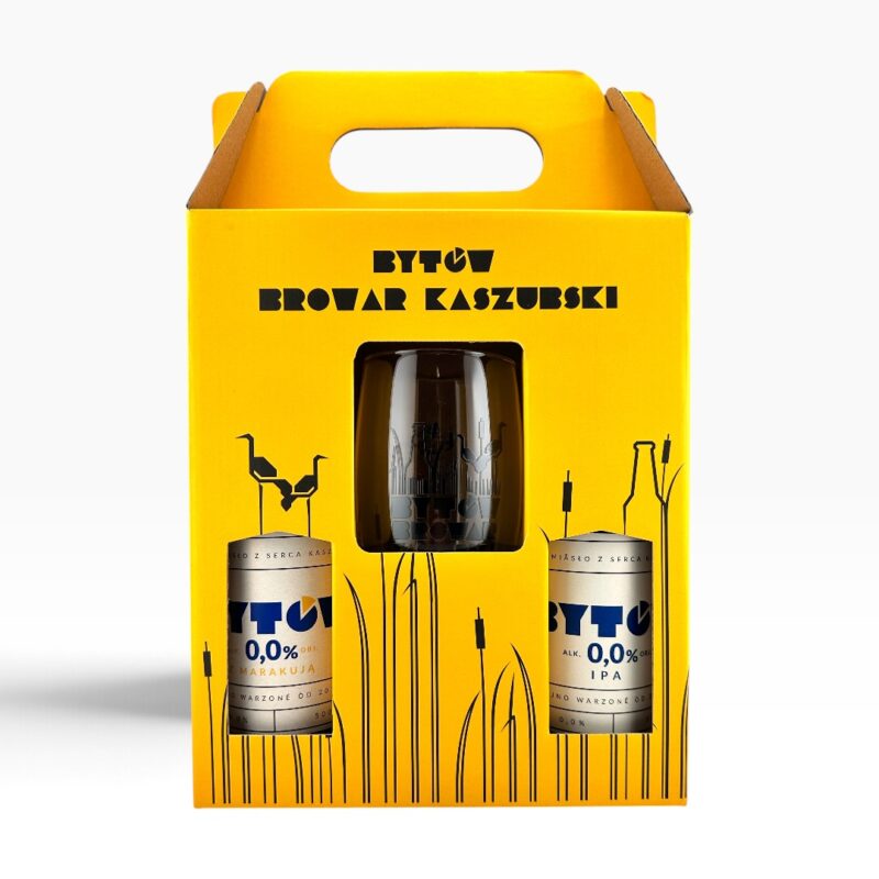 Bytów - Zestaw Bez Alkoholu IPA + Bez Alkoholu z Marakują ze Szklanką 2 x 500ml