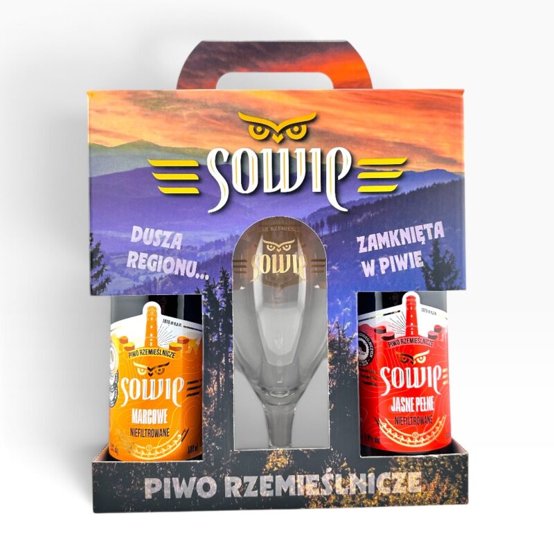 Wielka Sowa - Sowie Zestaw Jasne Pełne + Marcowe z Pokalem Zestaw Piw 2 x 500ml Butelka Bezzwrotna